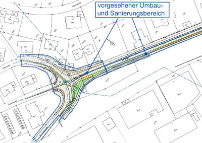 Vollsperrung des Kreuzungsbereichs Bergstraße / Gartenstraße / Am Steigle im Zeitraum vom 14.03. – 30.06.2022